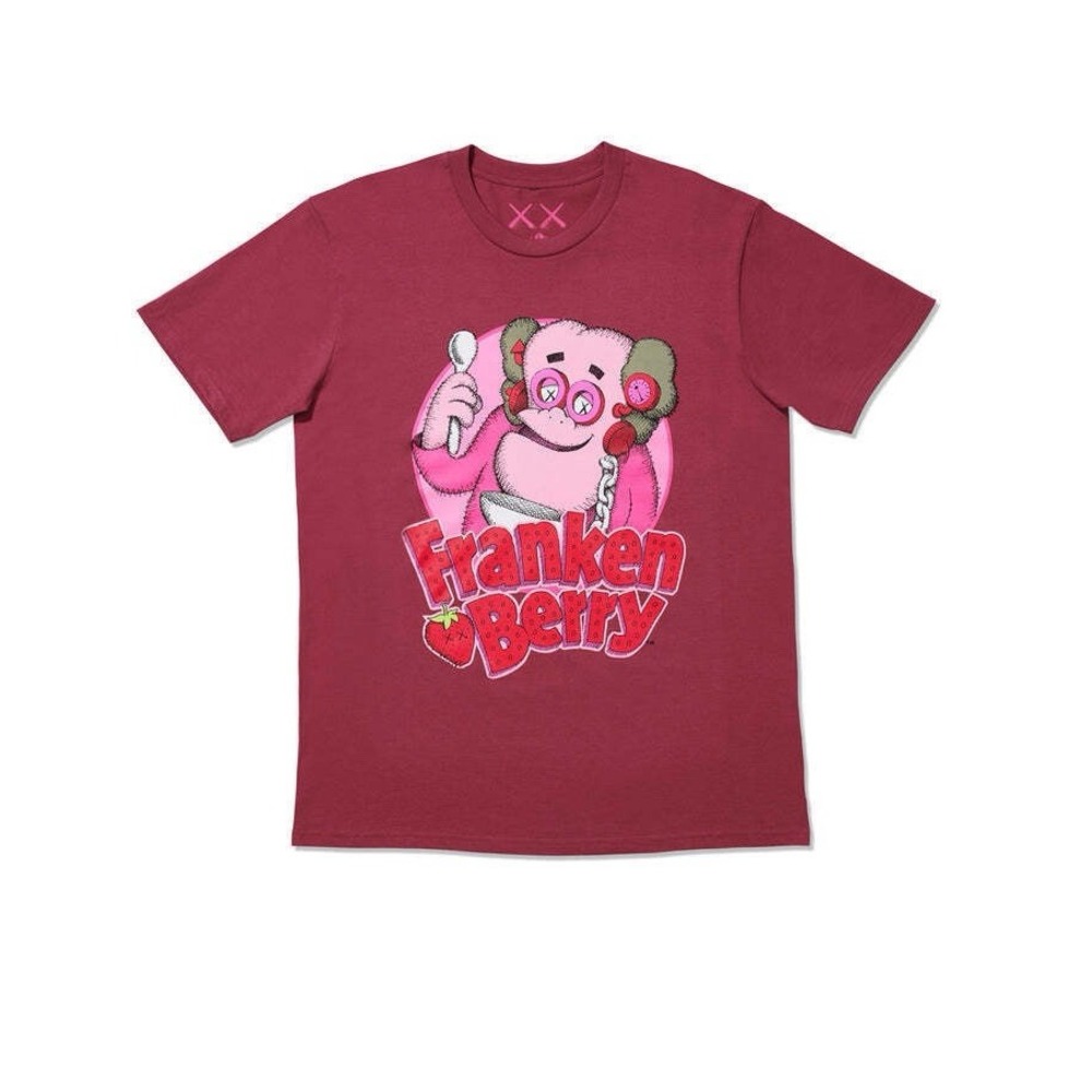 New Kaws X Monsters Franken Berry Pink Red T-shirt Size M‎